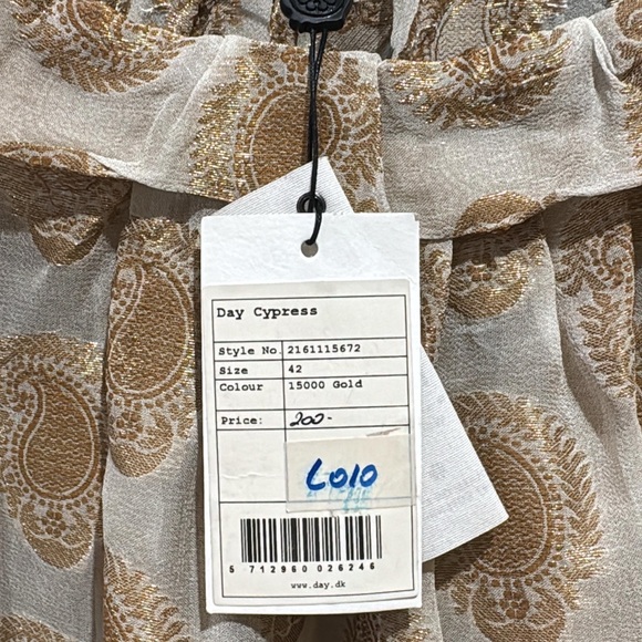 Scandinavian Day Birger et Mikkelsen Gold Patterned Women's Top size EU 42 - Picture 4 of 4